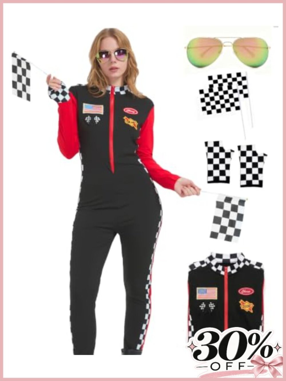 Race Car Driver Costume Jumpsuit for Women